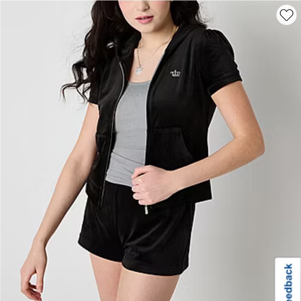 Juicy Couture Black Velour Short Set  juniors size large